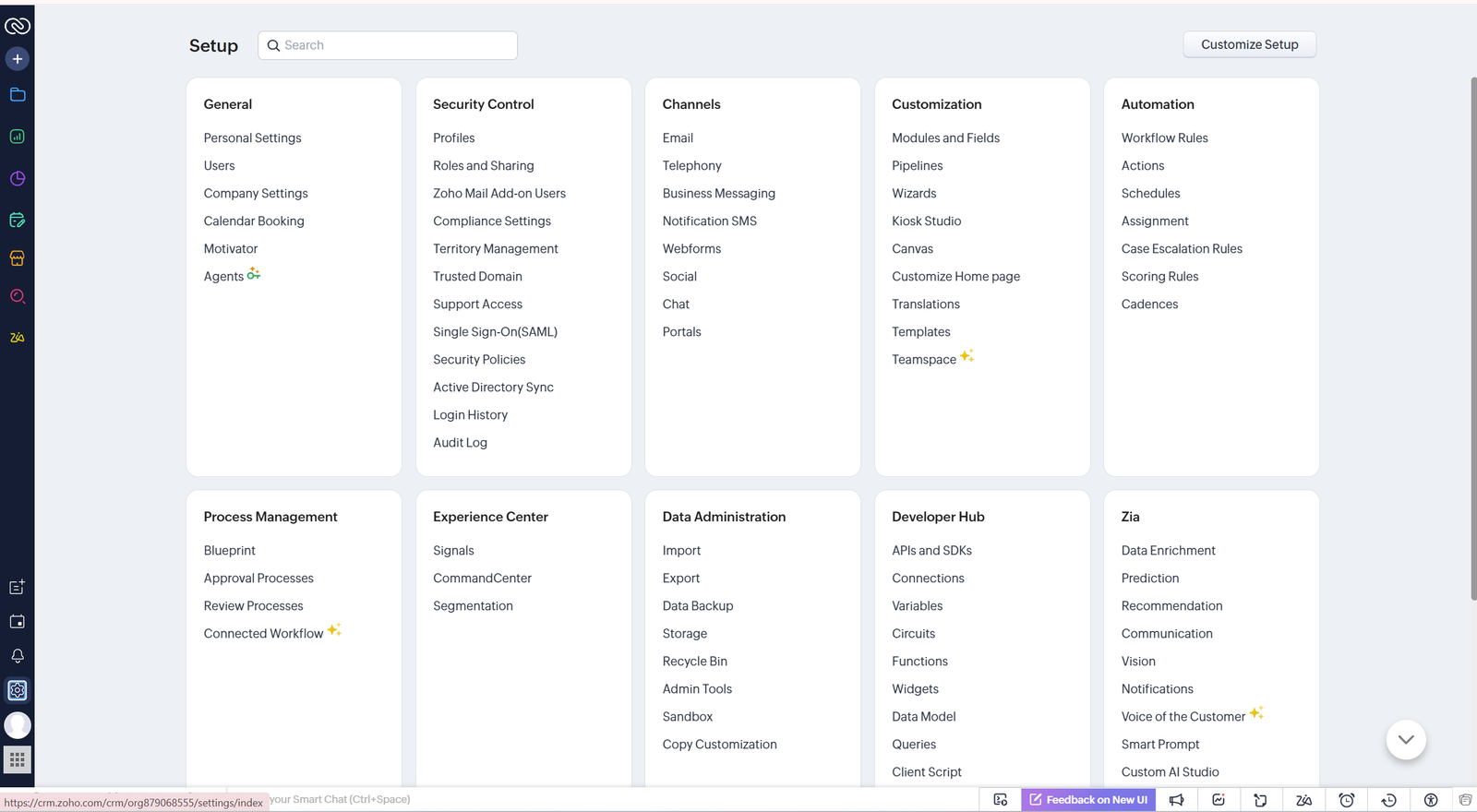 Zoho CRM business modules